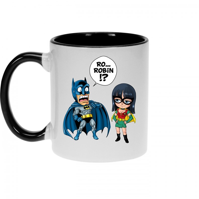 Mug - okiWoki - Une équipe de choc !! - One Piece et Batman - Fond Noir