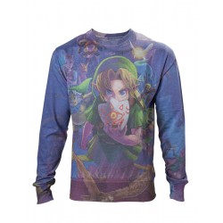 Pull - Zelda Majora's Mask - Link et masque - Fond Bleu - M Unisexe 