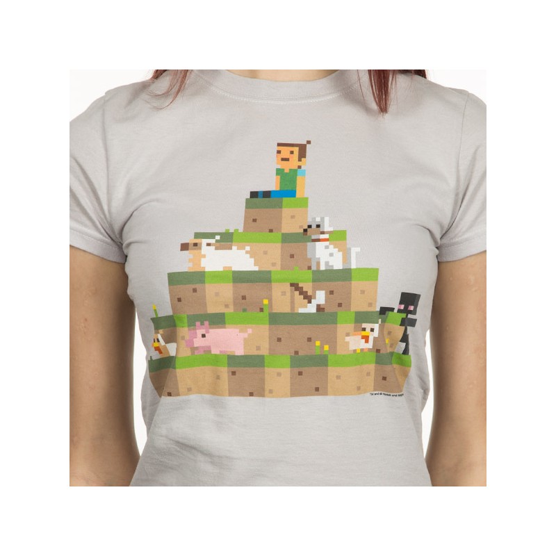 T-Shirt Blizzard - Capybara Hilltop - Minecraft - L Femme 