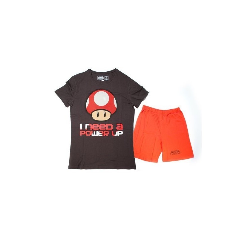 T-shirt + Short Bioworld - Nintendo - I Need Power - S Homme 