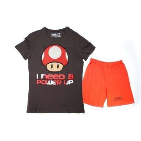 T-shirt + Short Bioworld - Nintendo - I Need Power - S Homme 