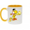 Mug - okiWoki - Peinture fraîche - Yoshi jaune - Nintendo - Fond Jaune