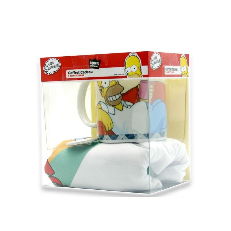 Mug + T-shirt + Badge Simpsons - Itchy et Scratchy - L 