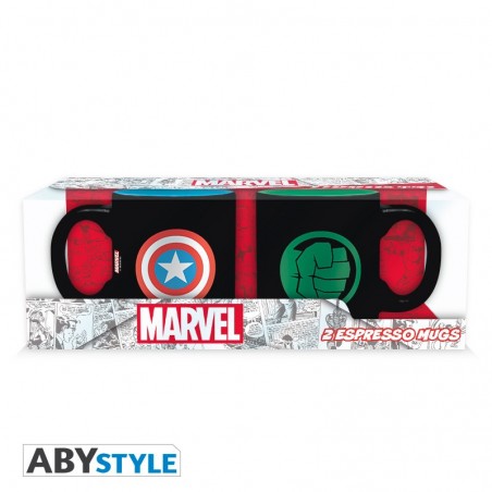 Set 2 mini-mugs - Captain America et Hulk - Marvel