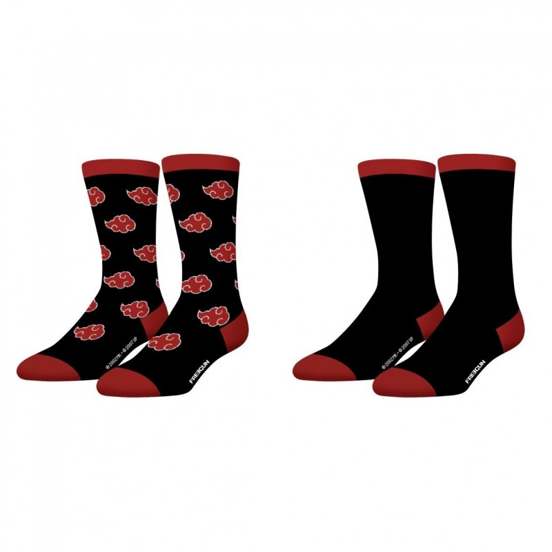 Pack de 2 - Chaussettes - Akatsuki - Naruto - 43/46 Unisexe 