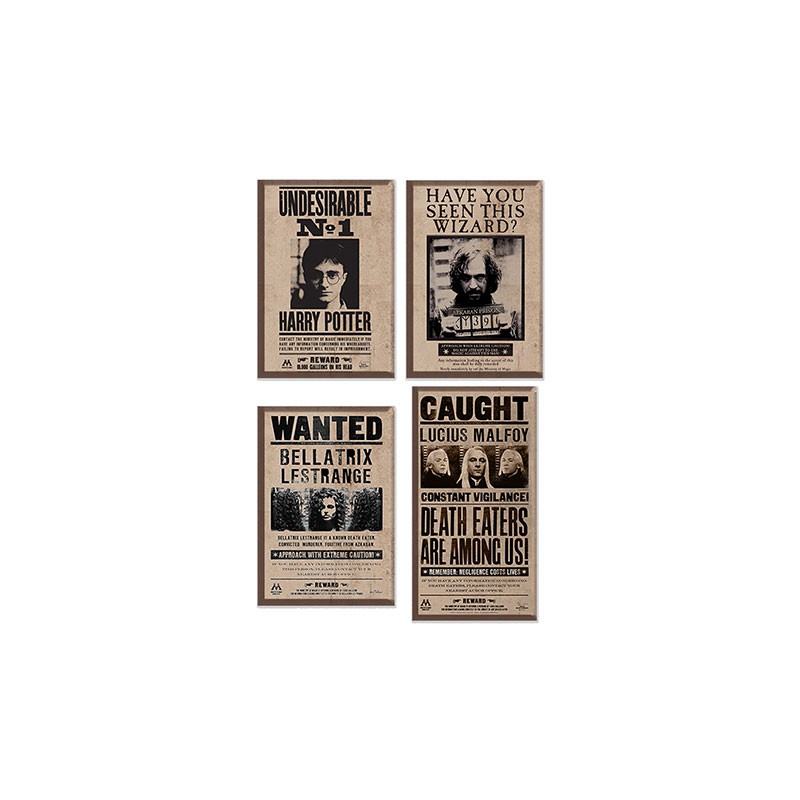 Pack de 4 aimants - Harry Potter - Affiches Wanted