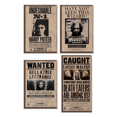 Pack de 4 aimants - Harry Potter - Affiches Wanted