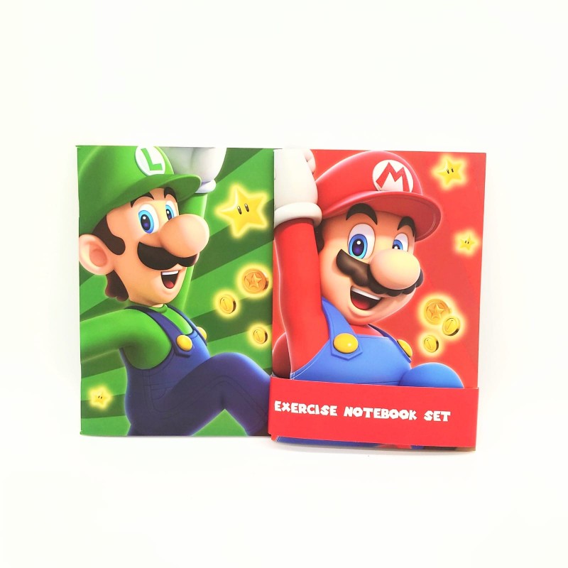 Set 2 Cahiers d'exercice - Mario et Luigi - Super Mario