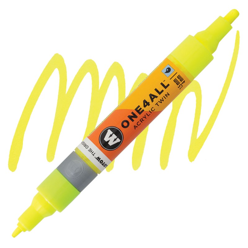 Marqueur pour Maquettes - One4All Twin - Acrylique Jaune Fluo Phospho. - 1,5/4mm - 220