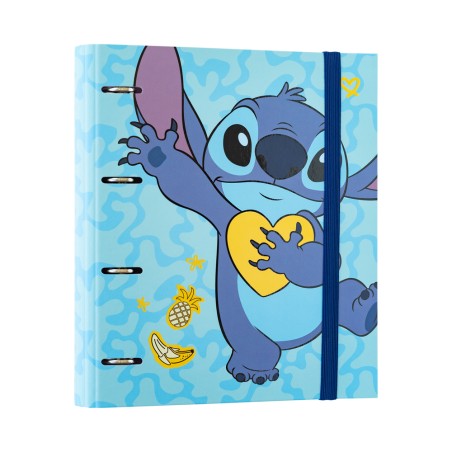 Classeur - 4 Anneaux - Stitch Coeur Jaune - Lilo & Stitch