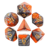 Set de dés - Fusion Orange & Argent (avec boîte)