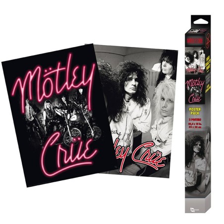 Set 2 Poster - Néon Rose et Camisole - Mötley Crüe