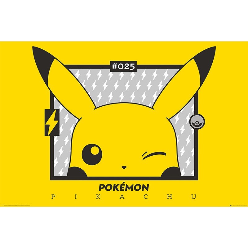 Poster - Pikachu Clin d'Oeil - Pokemon - Roulé et filmé