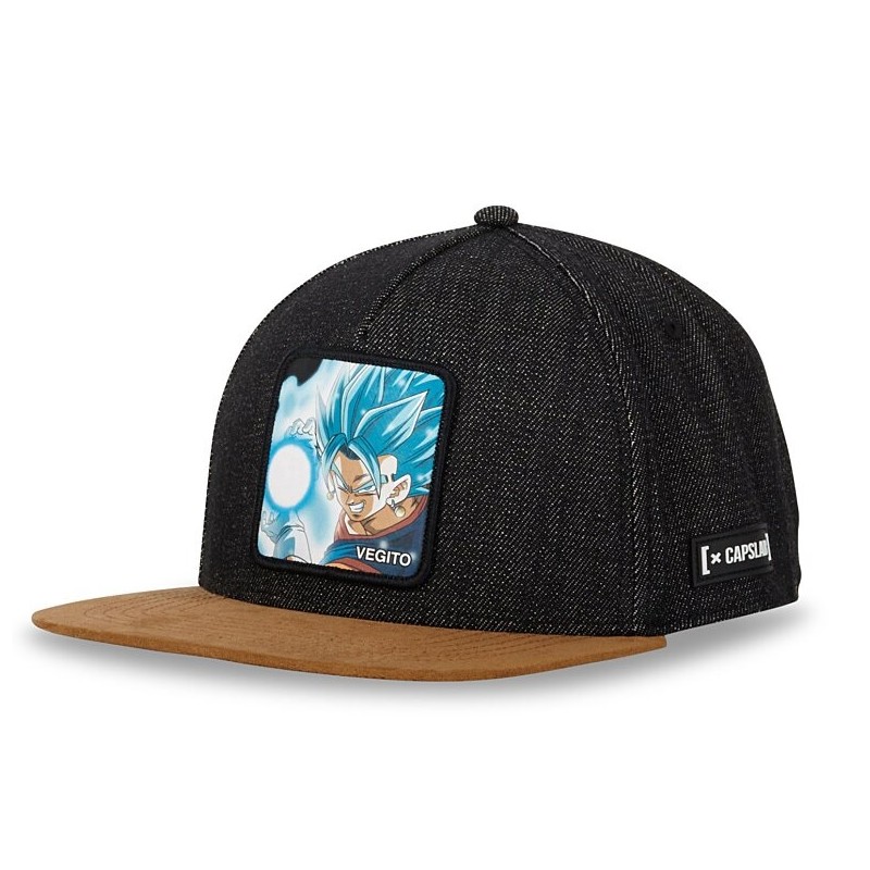 Casquette Snap Back - Vegito God Blue (Beige/Denim) - Dragon Ball Super - U Unisexe 