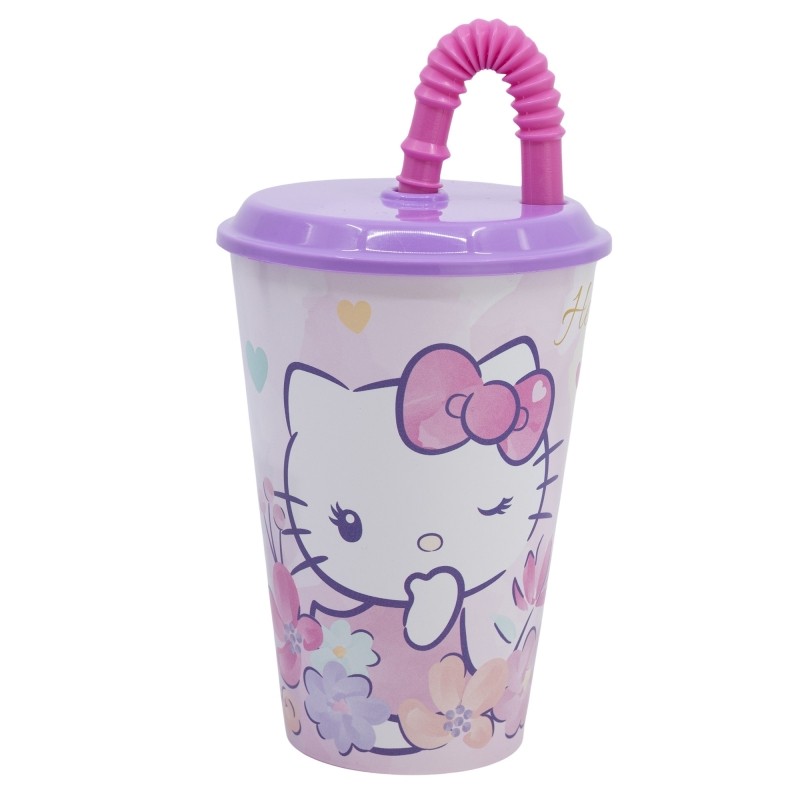 Gobelet avec paille - Flower - Hello Kitty