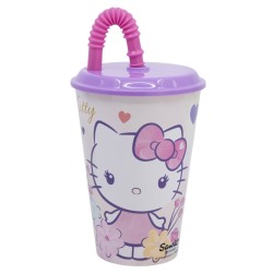 Gobelet avec paille - Flower - Hello Kitty