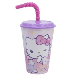 Gobelet avec paille - Flower - Hello Kitty