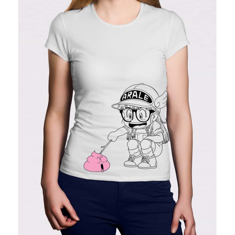 T-shirt - Dr. Slump - Arale and Poo white - Women - M Femme 