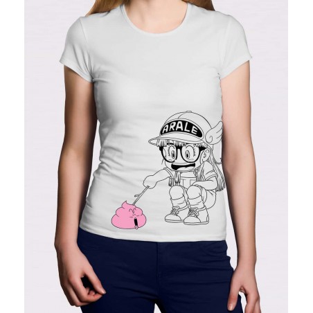 T-shirt - Dr. Slump - Arale and Poo white - Women - M Femme 