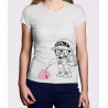 T-shirt - Dr. Slump - Arale and Poo white - Women - M Femme 