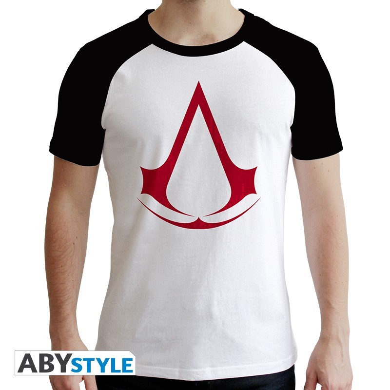 T-shirt Assassin's Creed - Crest - Homme MC Noir et Blanc - L Homme 